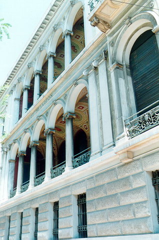 Iliou Melathron (Mansion) - Ionian style columns - Iliou Melathron was the residence of Heinrich Schliemann, the German archaeologist and great friend of Greece. The building, built in 1879, is surrounded by a garden embracing its three sides. Its ground plan has an almost quadrangle outline of 23 x 25 m